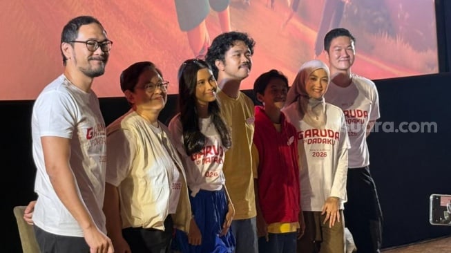 Film animasi Garuda di Dadaku tengah diproduksi dan siap tayang pada 2026. Sejumlah artis seperti Revalina S Temat dan Kristo Immanuel akan mengisi suara di film ini. [Tiara Rosana/Suara.com]