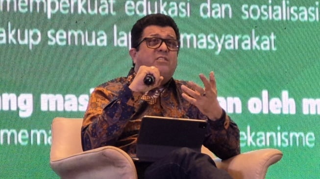 Direktur Eksekutif ATSI, Marwan O. Baasir dalam talkshow bertajuk “Ancaman Kejahatan Digital serta Urgensi Registrasi Pelanggan Seluler Berbasis Biometrik Face Recognition” di Jakarta, Rabu (1712/2025). [ATSI]