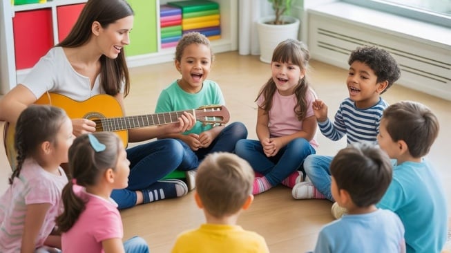 Ada lagu yang menumbuhkan empati, ada yang mendeskripsikan alam, ada yang mengajarkan sopan santun (Dok: Pelangi Nada)