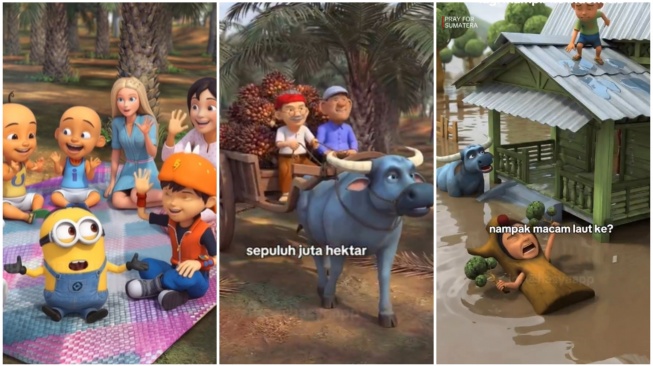 Viral Karakter Kartun Editan AI 'Buka Suara': Kritik Kebijakan saat Banjir Sumatra