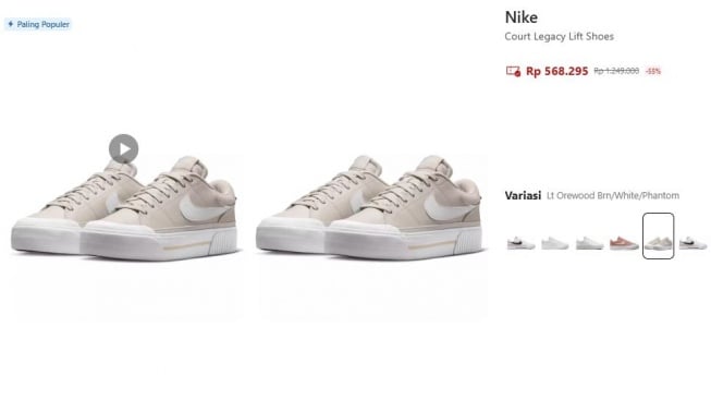 Sepatu Nike yang lagi diskon 50 persen lebih di Zalora. (zalora.co.id)