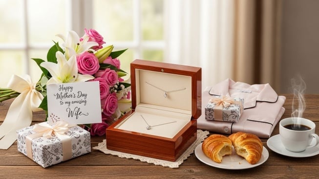 Ilustrasi kado Hari Ibu untuk istri. (Google AI Studio)