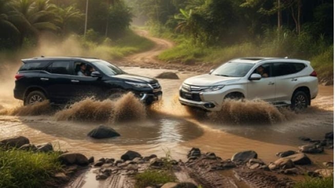 Ilustrasi Pajero vs Fortuner mana yang irit? (Gemini AI)