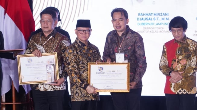 Menteri P2MI, Mukhtarudin dalam Peringatan International Migrant Day, di Sasana Langen Budoyo, Taman Mini Indonesia Indah (TMII), Kamis (18/12/2025). (Dok: KP2MI)