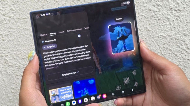 Ilustrasi penggunaan Gemini AI di samsung Galaxy Z Fold7. (Dok: Samsung)