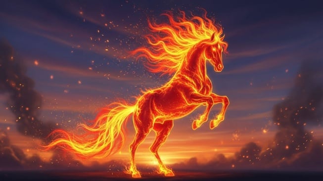 Ilustrasi Shio Kuda Api. (Google AI Studio)