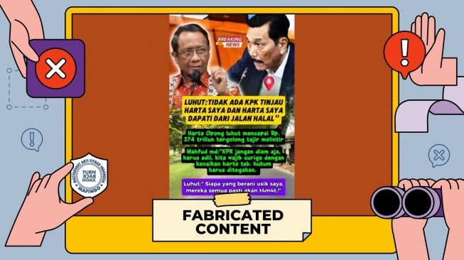 Cek Fakta Mahfud MD minta periksa harta Luhut Binsar 