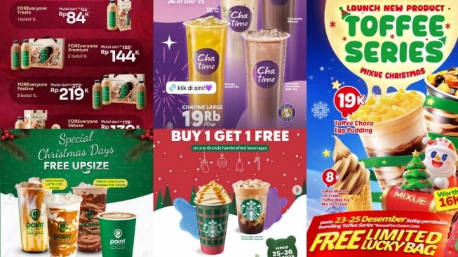 Promo minuman saat Natal (Kolase/Instagram)