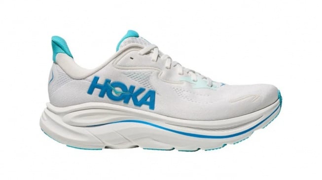 Clifton 10 Men's Running Shoes &ndash; White/Skyward Blue