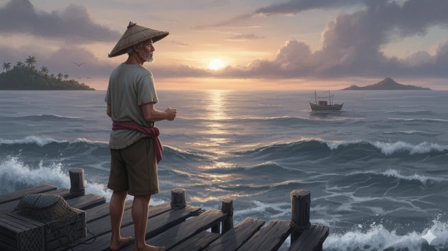 Di Antara Keriput dan Gelombang: Nelayan Tua yang Tak Berhenti Membaca Laut