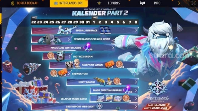 Kalender Free Fire. (ist)