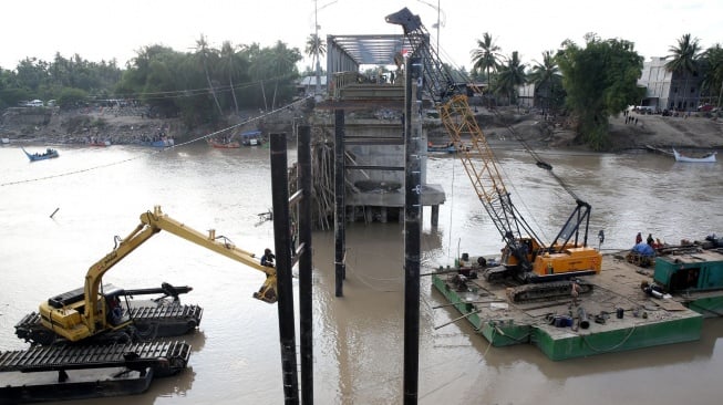 Jembatan Bailey di Awe Geutah. [Antara/Irwansyah Putra/nym]
