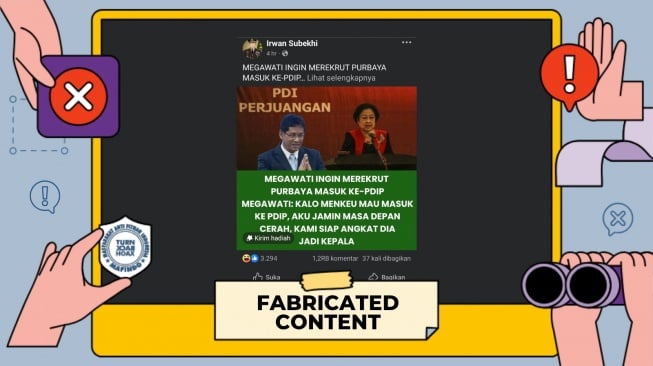 Cek Fakta Megawati ingin rekruit Purbaya