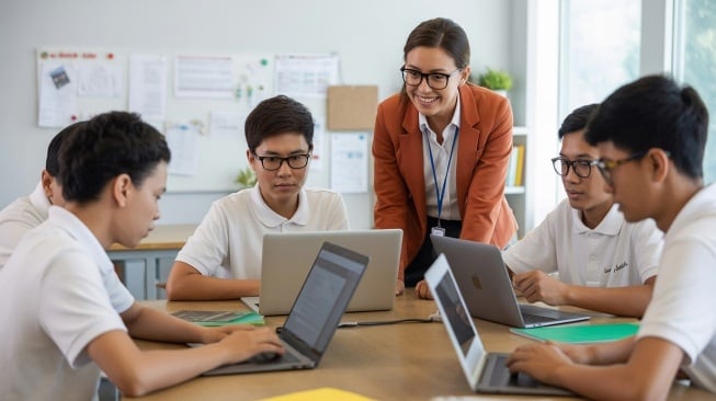 Dukungan nyata untuk siswa dengan hambatan pendengaran dan teman sekelasnya. (Dok: MateriBelajar)