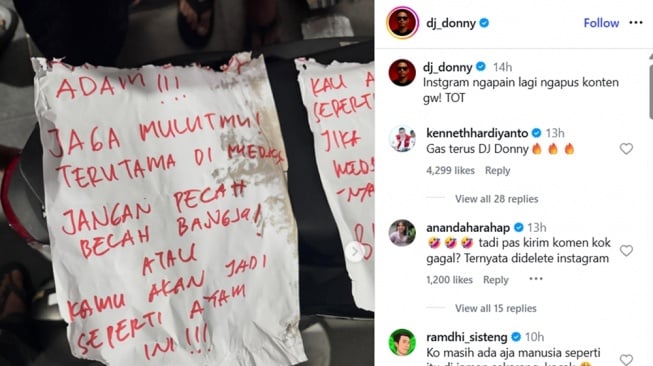 Unggahan DJ Donny [Instagram]