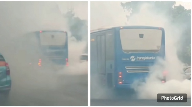 Heboh Video Bus Transjakarta Keluarkan Asap Putih di Cibubur, Manajemen Buka Suara