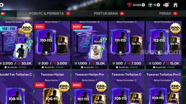 Paket Gacha FC Mobile. (Suara.com/ Rezza Rachmanta)