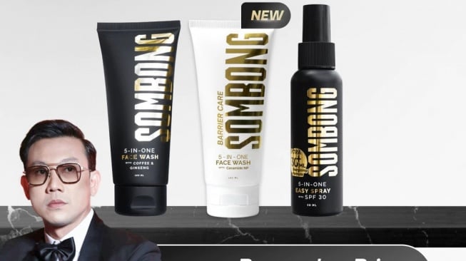 Rangkaian skincare pria milik Denny Sumargo (Shopee/Sombong Official Store)
