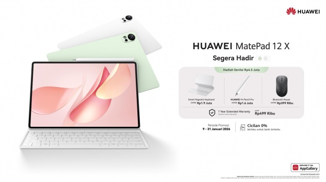 Huawei MatePad 12 X 2026 Siap Meluncur di Indonesia, Tablet Rasa PC untuk Produktivitas Tanpa Batas