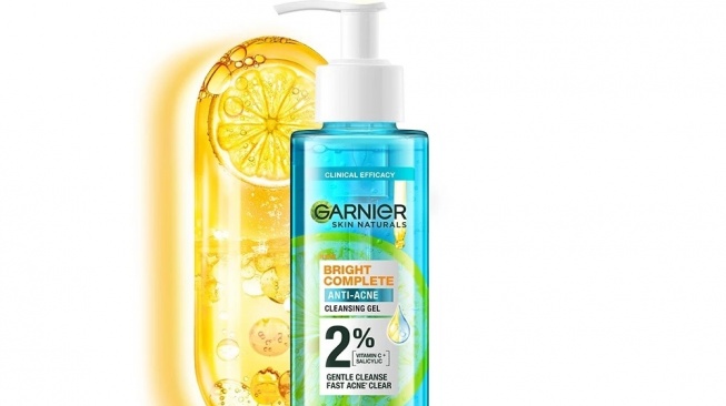 Garnier Bright Complete Anti Acne Gel Wash (Shopee/Garnier Indonesia Official Shop)