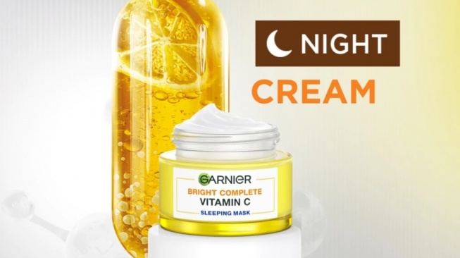 Sleeping mask Garnier Bright Complete (Shopee/Garnier Indonesia Official Shop)