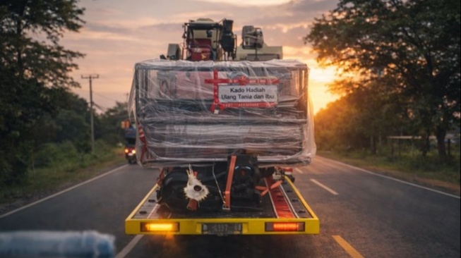 Unik! Hadiah Ulang Tahun Traktor Combi Bikin Heboh di Maospati