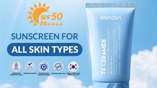 Sunscreen untuk Atasi Flek Hitam di Usia 50-an. (Shopee)