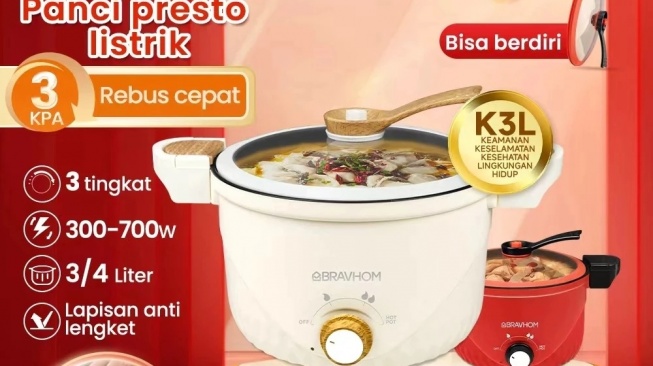 Bravhom Panci Presto Listrik (Shopee/Bravhom Official Store)