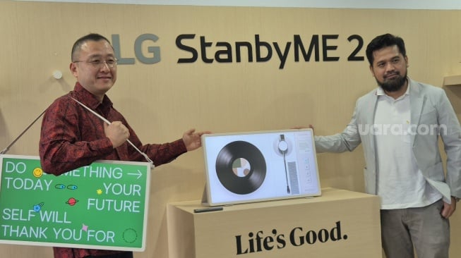 LG StanbyME 2 resmi masuk Indonesia, Kamis (15/1/2026). [Suara.com/Dythia]