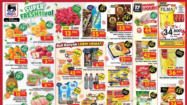 Promo Superindo 16-18 Januari 2026: Diskon Daging hingga Minyak, Belanja Hemat di Long Weekend