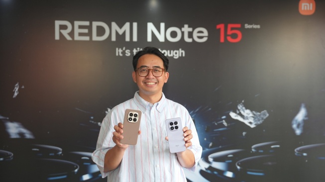 Abee Hakim, Head of PR Xiaomi Indonesia pamerkan REDMI Note 15 Series di Jakarta, Kamis (15/1/2026). [Xiaomi Indonesia]