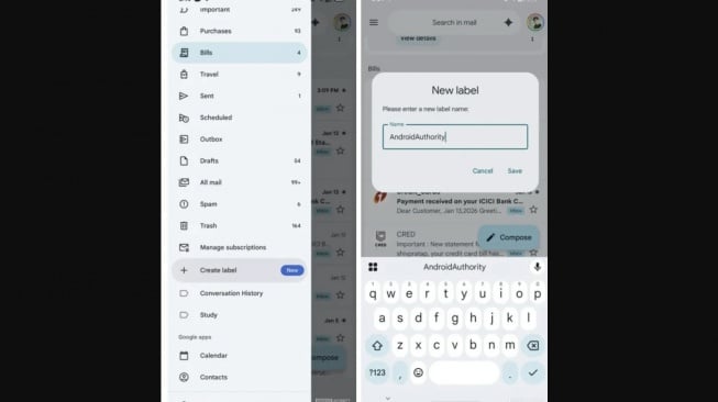 Fitur Gmail di iOS bisa ditambah di Android. [Phonearena]