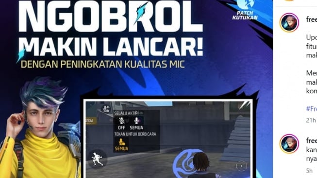 Kode Redeem FF 20 Januari 2026 (Instagram)