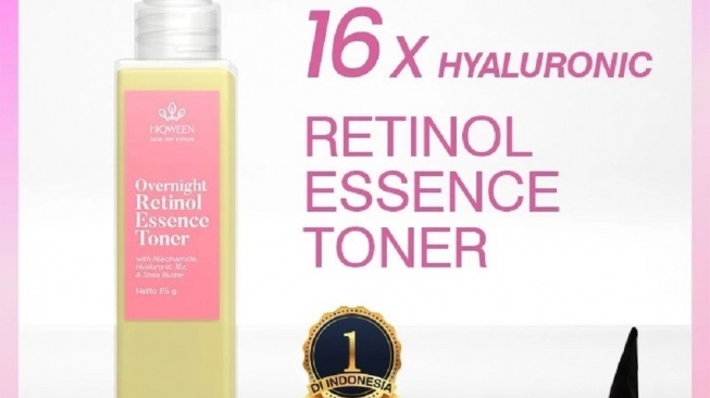 Hiqween Overnight Retinol Essence Toner (Shopee/Hiqween Skin Nutrition Official Shop)