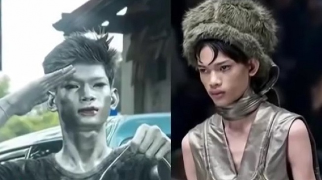 Mike Octavian tengah viral, pernah menjadi manusia silver kini jadi model profesional. [Instagram]