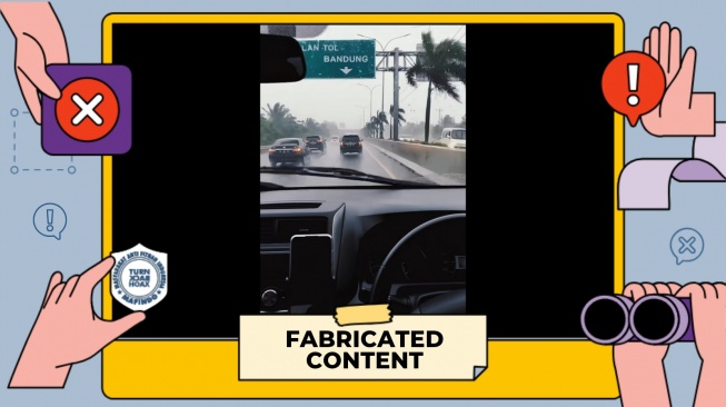 cek fakta mobil tersambar petir di jalan tol