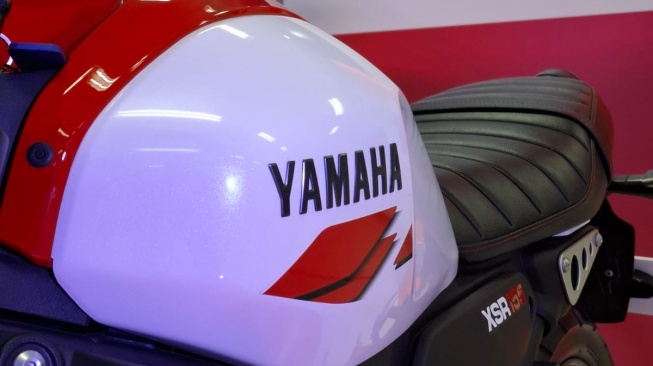 Jajaran Produk Yamaha dengan Livery Khusus Edisi 70 Tahun. (Foto: SUARA.COM/Manuel Jeghesta)