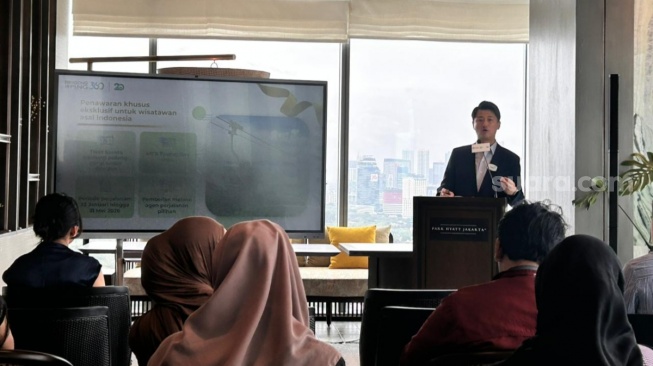 Acara ulang tahun ke-20 destinasi wisata Ngong Ping 360 di Jakarta, Rabu (21/1/2026). [Suara.com/Dini Afrianti]