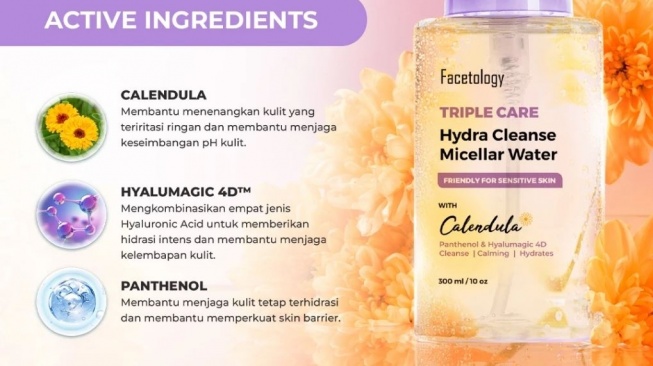 Micellar water yang tidak perlu dibilas. (Shopee)
