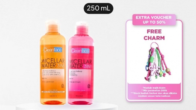 Micellar water yang tidak perlu dibilas. (Shopee)