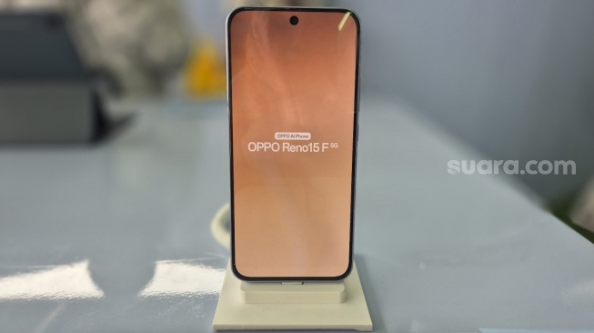 Peluncuran Oppo Reno 15F 5G di Jakarta, Jumat (23/1/2026). [Suara.com/Dythia]