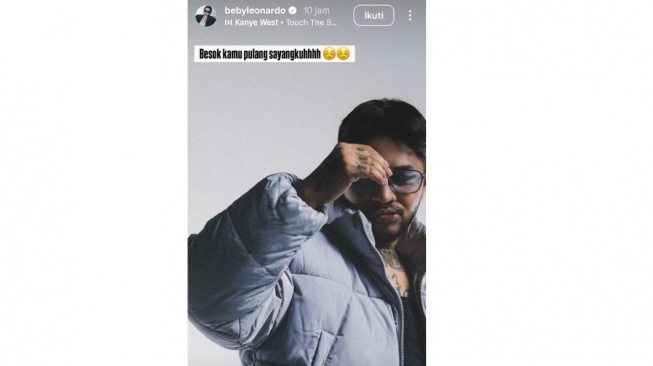 Beby Prisillia menginformasikan kalau Onadio Leonardo akan bebas dari rehabilitasi narkoba, Rabu (27/1/2026). [Instgram Story]