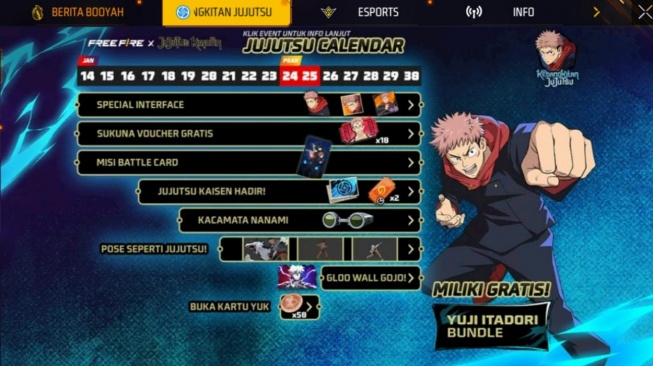 Kalender Free Fire. (ist)