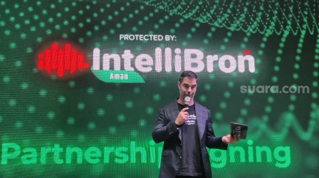 Patrick Dannacher, President Director ITSEC Asia dalam jumpa pers di Jakarta, Selasa (27/1/2026). [Suara.com/Dythia]