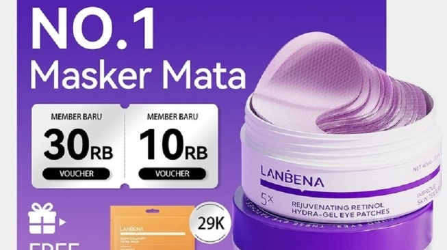 Lanbena Rejuvenating Retinol Hydra Gel Eye Patches (Shopee/LANBENA IndonesiaOfficial Shop)