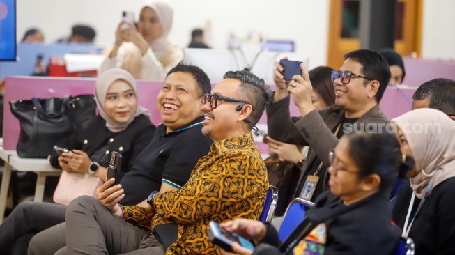Suasana dalam acara Diskusi Bulanan AMSI di Kantor Redaksi Suara.com, Jakarta, Jumat (30/1/2026). [Suara.com/Alfian Winanto]