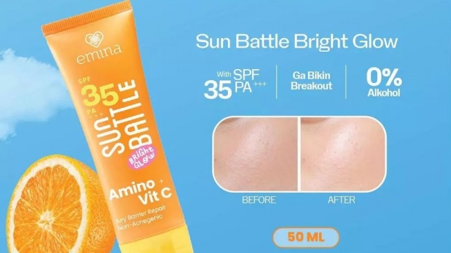 Sunscreen non alkohol yang murah dan aman. (Shopee)