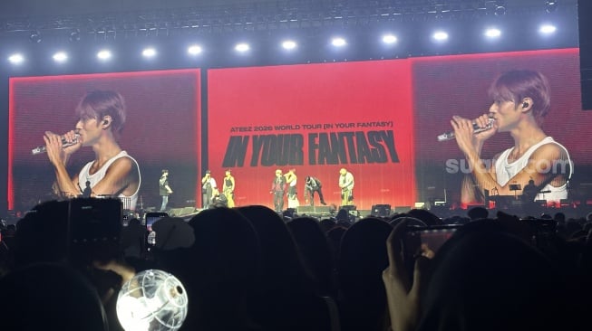 Boyband ATEEZ sukses menggelar konser tunggal perdananya di Indonesia Convention Exhibition (ICE), BSD City, Tangerang pada Sabtu, 31 Januari 2026 [Suara.com/Sumarni]