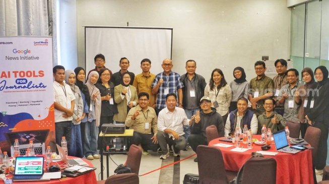 Peserta pelatihan AI Tools for Journalists di Makassar, Senin, 2 Februari 2026. [Suara.com/Lorinsia]
