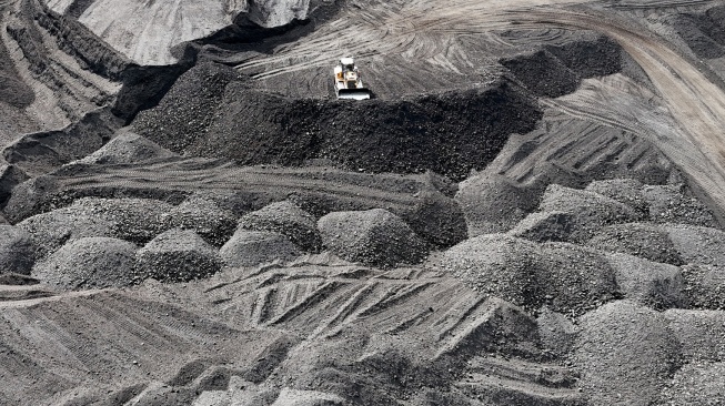 Sejumlah alat berat dioperasikan untuk mengumpulkan batu bara di salah satu tempat penampungan (stockpile) batu bara kawasan pantai Desa Peunaga Cut Ujong, Kecamatan Meureubo, Aceh Barat, Aceh, Jumat (9/1/2026).  [Antara]